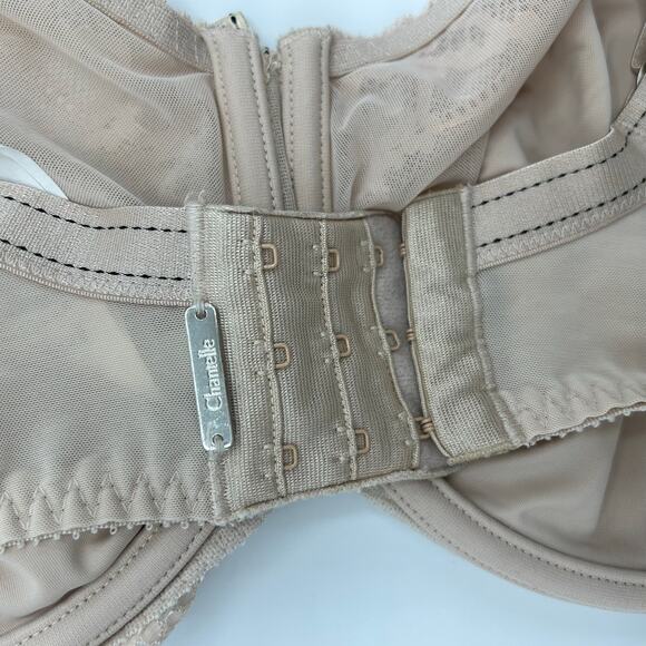 Chantelle Rive Gauche Full Coverage Unlined Bra 38G/DDDD Nude Cappuccino Lace - Picture 6 of 13